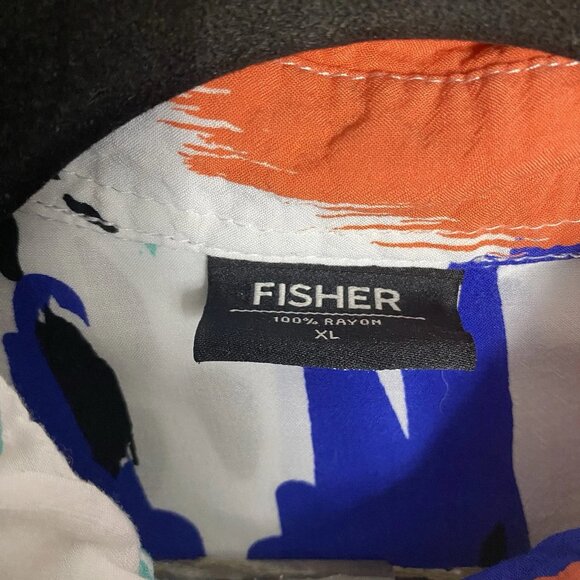 Fisher Crssd 2019 EDM DJ Merch Button Up Short Sleeve Printed Shirt Size XL - Picture 4 of 5